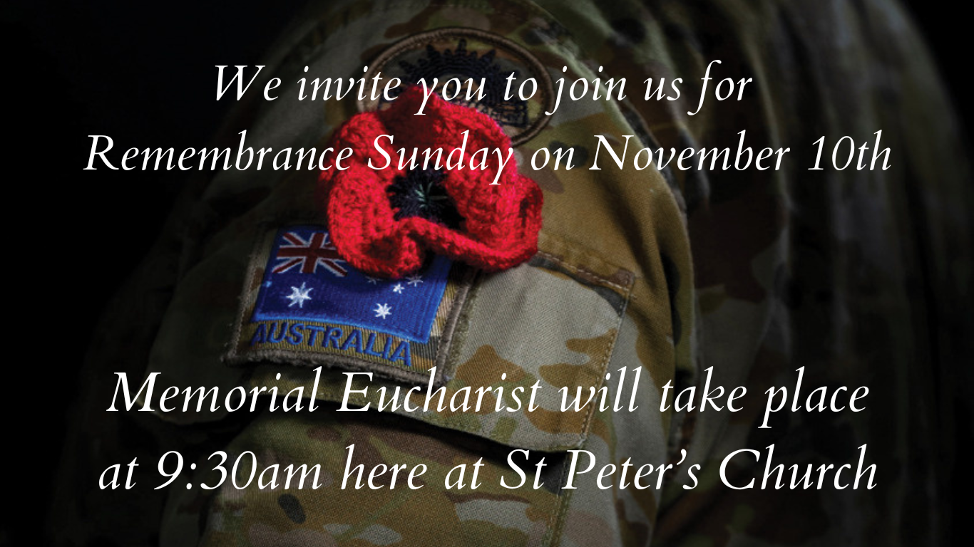 We invite you to join us for Remembrance Sunday on Novemeber 10th